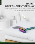 Safety Razor for Women,Safety Razor with 5 Blades,Women Razor with a Delicate Box,Free of Plastic (Stand Style Rainbow Razor)