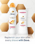 Dove Advanced Care Antiperspirant Deodorant Dry Spray Peach & Chamomile Tea 3ct underarm care boosts skin's ceramide levels 72hour odor control &all-day sweat protection ProCeramide technology 3.8 oz