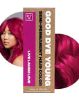 Good Dye Young Semi-Permanent Hair Color, Vegan and Cruelty-Free Magenta Pink Hair Dye, Last up to 24 Washes, Non-Damaging Conditioning Hair Color (5FL OZ, Live Laugh Love)