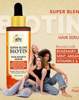 Rosemary Mint & Biotin Hair Growth Serum Formulated With Biotin, Hyaluronic Acid, Baobab Protein, Rosemary, Mint & Other 22+ Natural Herbs and Extracts Combat Hair Loss and Promote Hair Growth 60 ml