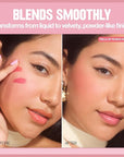 Revlon Glimmer Blush Drops, Liquid Blush for Cheeks, Liquid to Velvety Powder Finish, Glowy, High Pigment, 103 Field of Roses, 0.32 fl oz