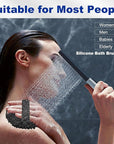Silicone Body Scrubber, Men Body Scrubber, Gentle Exfoliating, Suitable for All Skin Types, Handheld Shower Brush, Rich Lathering, Easy to Clean (Black)