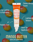 Ruby Kisses Broadway Vita-Lip Clear Lip Gloss (Mango Butter 6 Pack), Ultra-Hydrating & Soothing Formula with Multi-Vitamin Oils, High-Shine Non-Sticky Finish, Nourishing Glossy Lip Balm Softens Skin