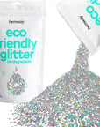 Hemway Eco Friendly Biodegradable Glitter 100g / 3.5oz Bio Sparkle Vegan for Festival, Art, Craft - Extra Chunky (1/24" 0.040" 1mm) - Silver Holographic
