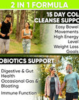 15 Day Gut Cleanse Detox for Women & Men - Advanced 15 Days Colon Cleanse with Probiotics and Psyllium Husk for Constipation Relief, Digestive Health, Colon Cleanser & Gut Health.60 Caps.