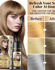 Natural Hair Dye Shampoo 3 IN 1, Gray Hair Coverage, Vegan, Ammonia-Free & Paraben-Free Hair Coloring Shampoo for Women & Men, Beard Dye for Men, Nourishing Gentle (ASH BLONDE)