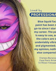 Blue Squid PRO Professional Face Painting Kit - 12 Color Palette with 2 Brushes, Face & Body Paint Kits for Adults & Kids - Safe & Washable SFX Makeup for Parties & Halloween Makeup