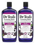 Dr Teal's Foaming Bath with Pure Epsom Salt, Black Elderberry with Vitamin D, 34 fl oz (Pack of 2)