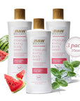 RAW SUGAR Moisture Loving Body Wash - Watermelon + Fresh Mint, Moisturizing & Refreshing Bath & Shower Gel, Sulfate-Free, Paraben-Free & Vegan (Pack of 3)