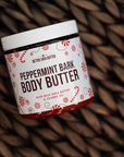 Peppermint Bark Whipped Body Butter | Limited Edition Christmas Lotion | Dry Skin Moisturizer with Shea Butter and Jojoba Oil | Natural Body Butter Holiday Edition