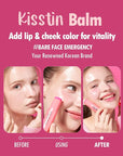 KAHI Kisstin Balm Pink - Skin-Refining Face Balm Moisturizer & Makeup Stick | Nourishing Beauty Balm Moisturizer Stick | Multi-use Face Balm Stick | Makeup-enhancing Glow Balm (0.32 fl oz)