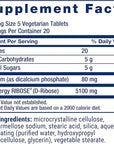 Life Extension D-Ribose Tablets, Plus Calcium, Helps Maintain Healthy Energy Levels in Heart and Muscle, Encourages The Production of ATP, Gluten-Free, Non-GMO, Vegan, 100 Vegetarian Tablets