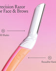 Billie - Dermaplane Starter Kit - Reusable Handle + 3 Refill Blades - Remove Facial Hair + Perfectly Shape Brows - Dermatologist-Approved - Malibu