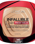 L'Oreal Paris Makeup Infallible Fresh Wear Foundation in a Powder, Up to 24H Wear, Waterproof, Golden Beige, 0.31 oz.