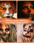 Orange Face Body Painting Stick,Professional Orange Full-coverage Cream Face Paint for Halloween SFX Tiger Pumpkin Clown Cosplay, Washable Eye Stick for Adult Festival & Theater Performance
