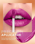MAKI YIKA Hot Pink Lipstick for Women Metallic Lipsticks Glitter Long Lasting Lipstick No Smudge No Transfer Liquid Lip Gloss (BR19 Unheated)