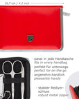 3 Swords Germany - brand quality 6 piece manicure pedicure kit set for professional finger & toe nail care with synthetic leather case - Made in Germany - red