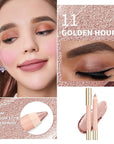 Oulac Nude Gold Eyeshadow Stick - Highly Pigmented Eye Shadow Pencil Waterproof & Long Lasting, Shimmering Glitter Finish, Blendable Eyes Makeup, Vegan Beauty 3.8g, (11) Golden Hour