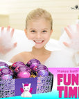 Unicorn Bath Bombs for Girls with Surprise Toys Inside (6 Pack) - Large Bubble Bomb for Kids, Gentle and Safe, Made in USA, Fizzies, Fruity Scents, Won't Stain Tub - Ideal Gift by Two Sisters