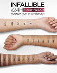 L'Oreal Paris Makeup Infallible Fresh Wear Foundation in a Powder, Up to 24H Wear, Waterproof, True Beige, 0.31 oz.