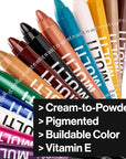 wet n wild Color Icon Cream Eyeliner Eyeshadow Multi-Stick, Moisturizing, Nourishing Velvety Cream-to-Powder Buildable & Blendable Formula, Cruelty-Free & Vegan - Nocturnal Behavior