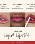 Runway Rogue Silk Glam Liquid Lipstick Lip Trio, Long Wear Frosted Liquid Lipstick Pack, (‘Call Sheet’, ‘Cocktail Hour’, ‘First Class’)