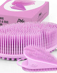 Avilana Silicone Body Scrubber – Gentle Shower Brush & Loofah Alternative- Food Grade & Lab Tested – Fast-Drying, Hygienic, BPA-Free Silicone Body Gentle Exfoliator (Pink, Body & Face)