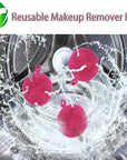 Reusable Makeup Remover Pads 16 Pack Microfiber Cleansing Facial Rounds Wipes Face, Eyes, Lips(3.5inch, dark pink)