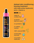 b.tan Dark Self Tan Drops for Face & Body | That Next Level Bronze - Darkest Gradual Self Tanner Bronzing Glow Drops, Vegan, Cruelty Free, 1.0 Fl Oz