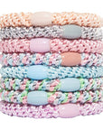 L. Erickson Grab & Go Pony - Tutu - 8 Pack Ponytail Holder Hair Ties - Mixed Colors