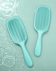 Nature Spell Detangling Hair Brush, Soft Silicone, Eliminates Knots & Reduces Breakage, Suitable for Wet & Dry Hair, Waterproof & Easy to Clean, Glossy Turquoise