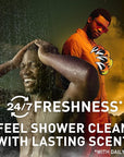 Old Spice Cleansing Body Wash for Men, 3X Defense, 24/7 Shower Fresh with Lasting Scent, 2-in-1 Body & Face Wash, Bearglove with Crisp Orchard Scent, 24 oz (Pack of 4)