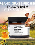 Beef Tallow and Honey Face Moisturizer for Face & Body - Organic Beef Tallow Moisturizer with Tallow and Beeswax & Honey, Beef Tallow for Skin Intensive Hydration - Vitamins(B1, A, D E & K) 2oz