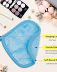 HOMEXCEL Makeup Remover Cloth 12 Count (Pack of 1), Reusable Makeup Remover Pads, Washable Ultra Soft Facial Cleansing Cloths For All Skin Types, 5 X 5 In, Blue