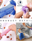 UJFQBH 3 Pieces African Bath Sponge African Net Long Net Bath Sponge Exfoliating Shower Body Scrubber Back Scrubber Skin Smoother,Great for Daily Use (Brown, Blue, Purple)