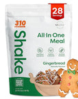 310 Nutrition All-In-One Meal Replacement Shake - Plant-Based Protein Powder with High Fiber, Probiotics, Digestive Enzymes & Superfoods - Vegan, Low Carb, Keto & Paleo Friendly - Gingerbread - 28 Servings