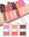 Powder Blush Palette, Matte Powder Makeup Blush for Cheeks, Natural Glow Face Blush Contour Palette, Lightweight, Smooth, Highly Pigmented Buildable Color, Long-lasting All-Day Face Enhancing -#Berry