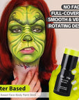 Go Ho Ogre Green Face Paint Stick,Water Based Washable Face Body Paint,Non-toxic Full-coverage Cream Ogre Green Body Paint for Halloween Costume Cosplay SFX Alien Makeup