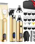 RESUXI Hair Clipper for Men T Blade Zero Gapped Nose Hair Trimmer Set,Professional Cordless Barber Clippers Hair Cutting Machine Haircut Grooming Kit,Gold