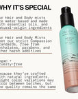 Pacifica Beach Day Hair Mist Perfume & Full Body Spray for Women - Body Mist Fragrance w/Bergamot, Orange Flower, Sandalwood, Amber, Musk & Suede Leather – Clean Beauty Alcohol-Free, Vegan 5 oz