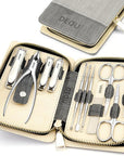 DEOU Manicure Sets Nail Clippers Stainless Steel Manicure and Pedicure kit Girls Professional Nail Files and Men's Grooming Scissors Tools for Home Personal Care or Gifts (Gray)