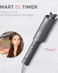 TYMO Automatic Rotating Curling Iron - TYMO CURLPRO Beach Waves Curling Wand, Portable Hair Curler, 500 Million Ionic, Dual Voltage & Lightweight for Travel, Ceramic Coating, 1 Inch, Metallic Gray