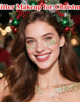 MEICOLY Red and Green Face Body Glitter for Christmas,Sparkle Christmas Hair Glitter Makeup,Stocking Stuffers for Kids Women,Chunky Face Glitter for Festival Party Rave Accessories