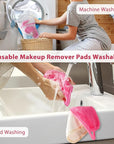 | Reusable Update Makeup Removing Microfiber Cloth for Sensitive Skin | Washable Makeup Remover Towels | Natural Facial Cleansing Towels (6”x 6”, 12 Pack/Pink)