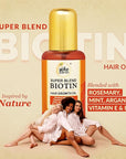 Super Blend Rosemary Mint Biotin Hair Growth Oil With Vit B5 & E, Argan & 21+ Natural Herbs for Scalp & Hair Strengthening - Controls Hair Fall and Promotes Healthy Hair Growth 100 ml