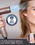 Shark FlexFusion Hair Straightener & Powerful Hair Dryer with Fusion Hair Brush, Ceramic Air Styler with Auto-Wrap Hair Curlers & Concentrator, Ceramic Plates, Cosmic Blush HD641S