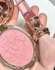 Flower Knows Strawberry Rococo Embossed Blush;Pink Matte Finish;Buildable & Blendable Powder Blush for cheeks,Natural Flush for All Skin Tones(03 Classic Ballet, 5g)