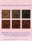 eSalon Permanent Hair Color & Hair Dye Kit - Medium Brown Copper Golden - Professional-Grade Personal Colorist for All Hair Types, Up To 100% Gray Coverage - Ammonia-Free