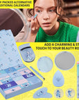 Get Trend Disney Stitch Advent Calendar 2025 Women Teens Makeup Brushes Hair Clips Eye Mask Beauty Pamper Gift Set Christmas Countdown Gifts for Her (Blue Stitch)