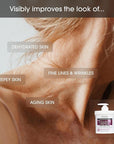 Advanced Clinicals Collagen Peptides Body Lotion & Face Moisturizer | Peptide Infused Collagen Lotion For Women & Men Helps Improve Look Of Crepey Skin, Wrinkles, & Uneven Dry Skin Texture, 16 Ounce